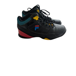 Fila Size 8 Black Red Retro Basketball Sneakers Court Streetwear Shoes Mens